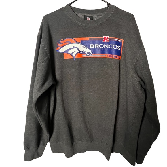 Denver Broncos Sweatshirt Men's XL Gray NFL Team Apparel Football Crewneck - Picture 1 of 8